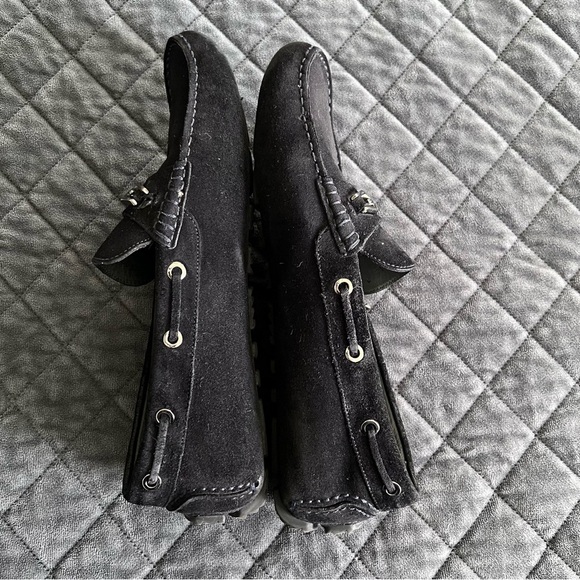 HUGO BOSS Penny Loafers Men 7 Shoes Black Suede - Picture 7 of 15